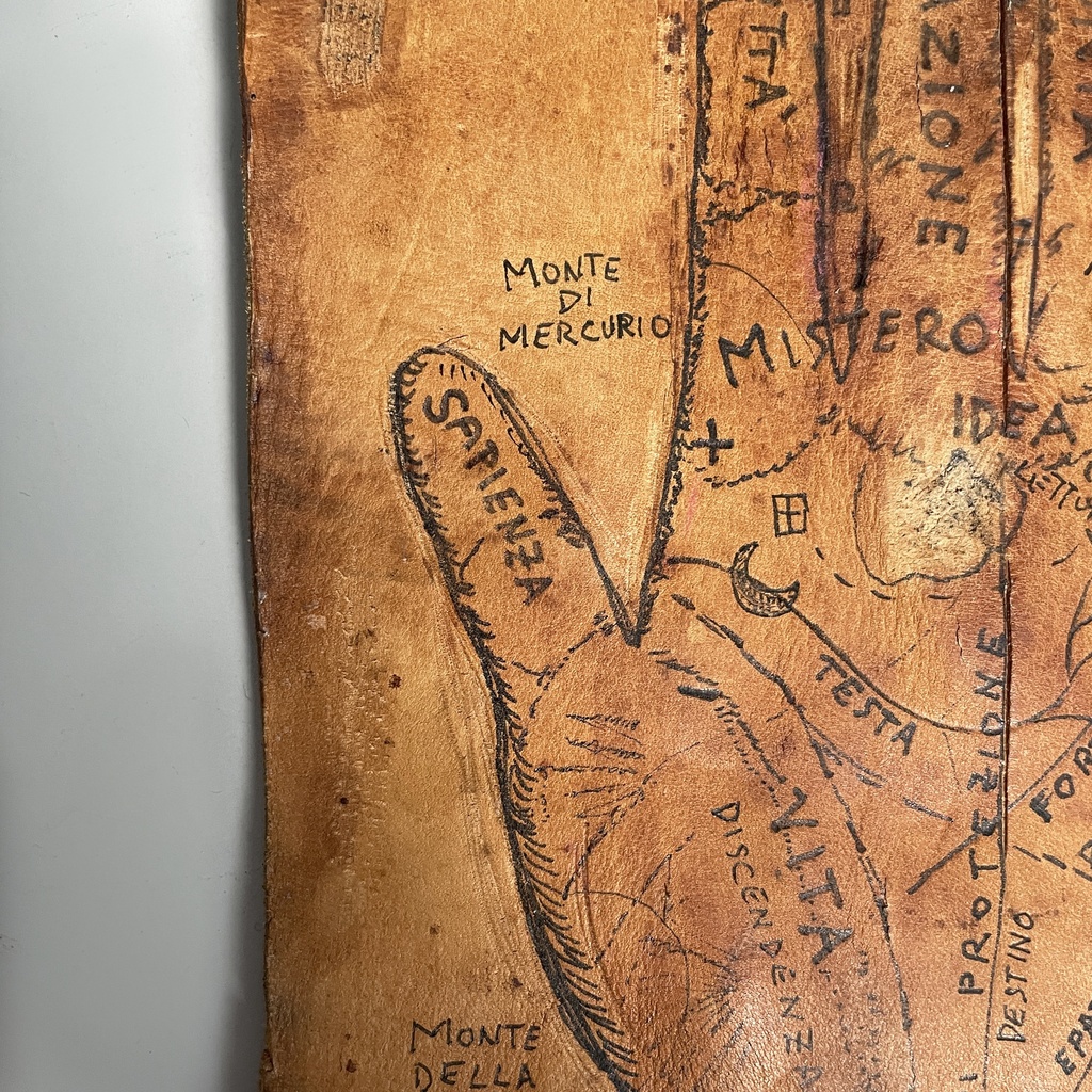 Disegno di mano su pelle, 1950-1990 ca.