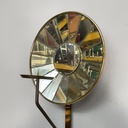 Portacandele in ottone e specchio, 1950 ca.