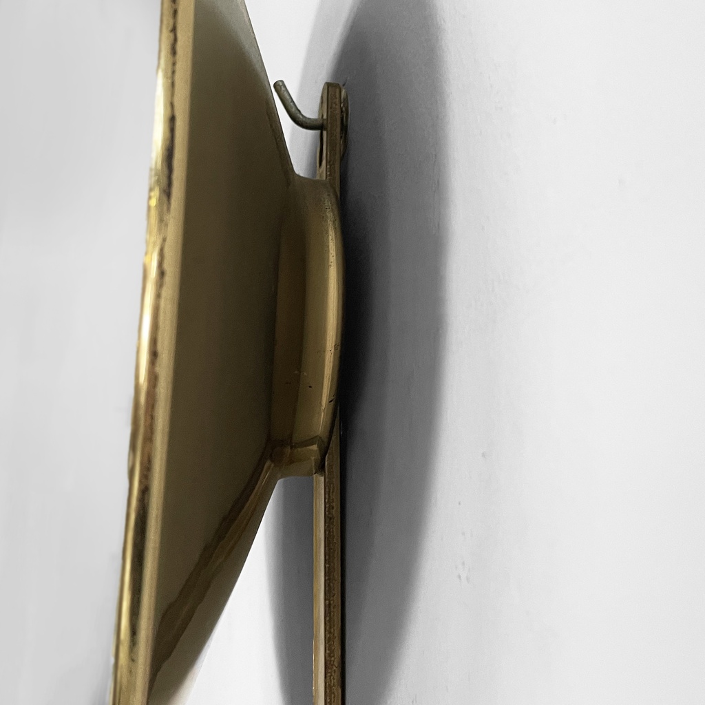 Portacandele in ottone e specchio, 1950 ca.