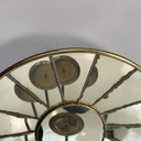 Portacandele in ottone e specchio, 1950 ca.