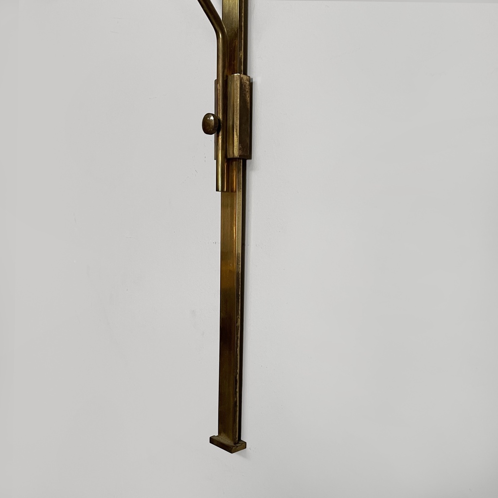 Portacandele in ottone e specchio, 1950 ca.