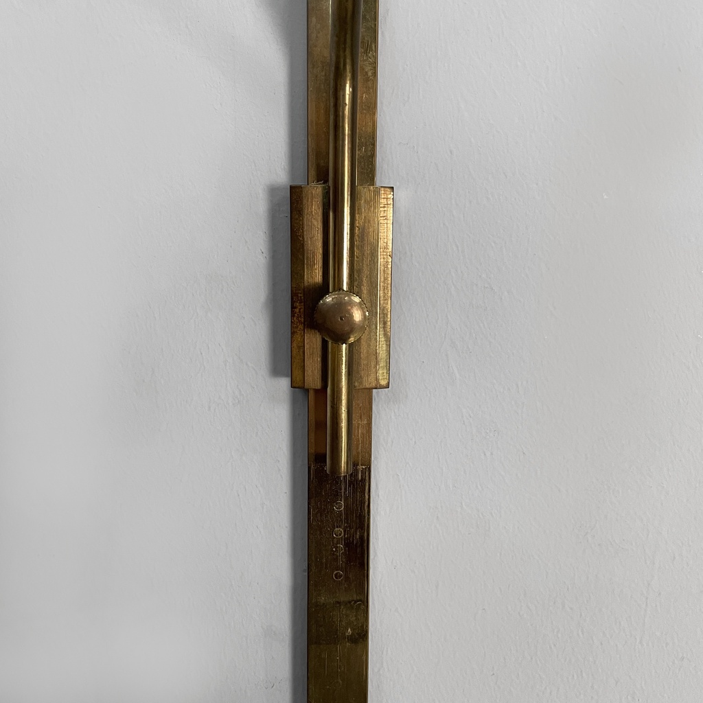 Portacandele in ottone e specchio, 1950 ca.