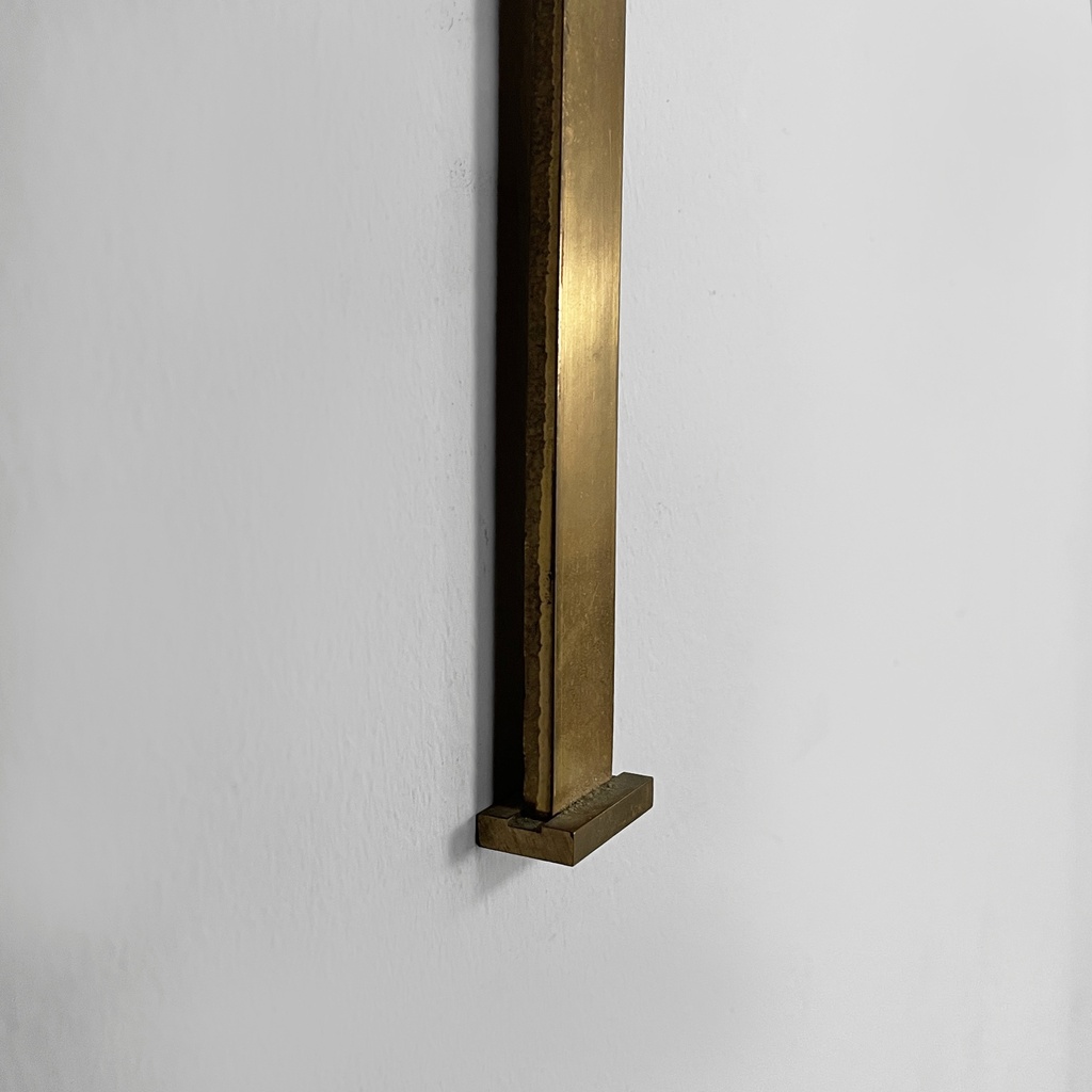 Portacandele in ottone e specchio, 1950 ca.