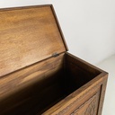 Cassapanca in legno inciso, 1930 ca.