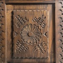 Cassapanca in legno inciso, 1930 ca.