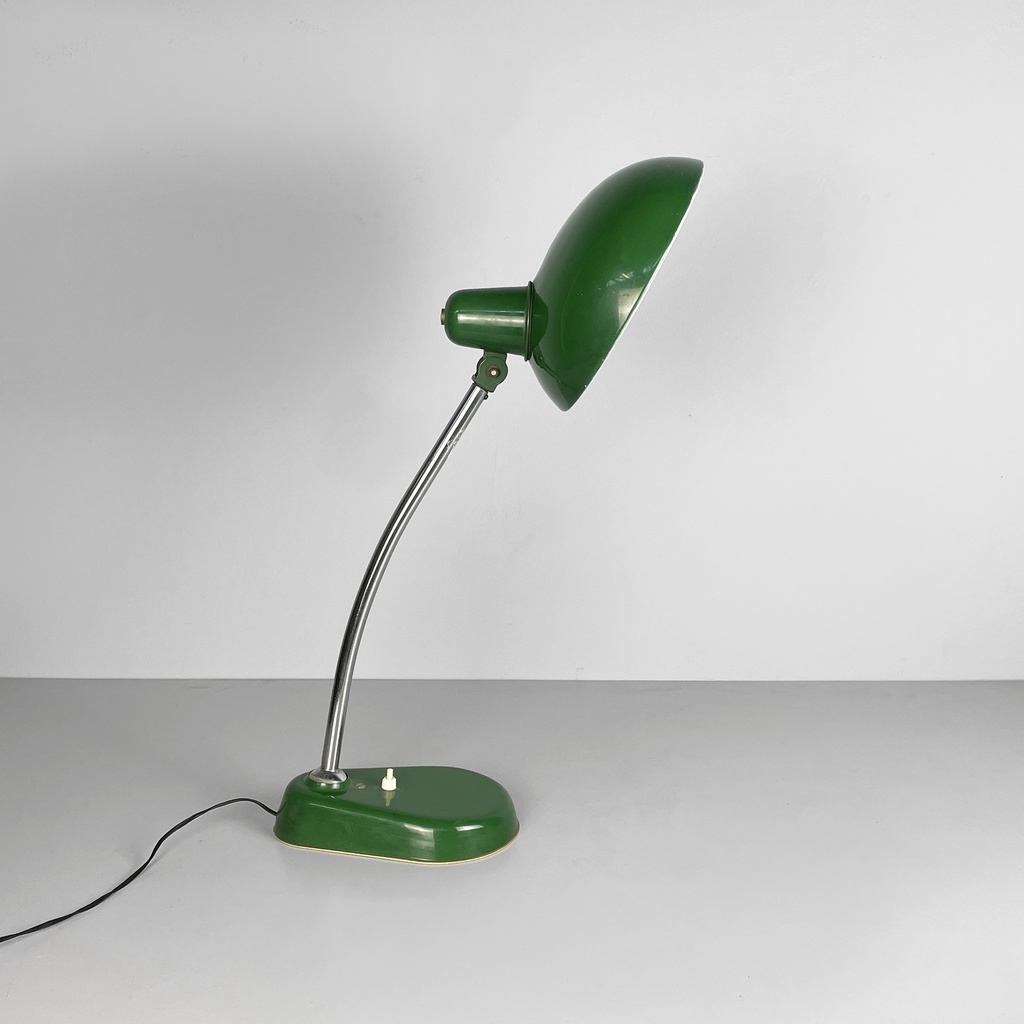 Lampada da tavolo in metallo verde, 1950 ca.