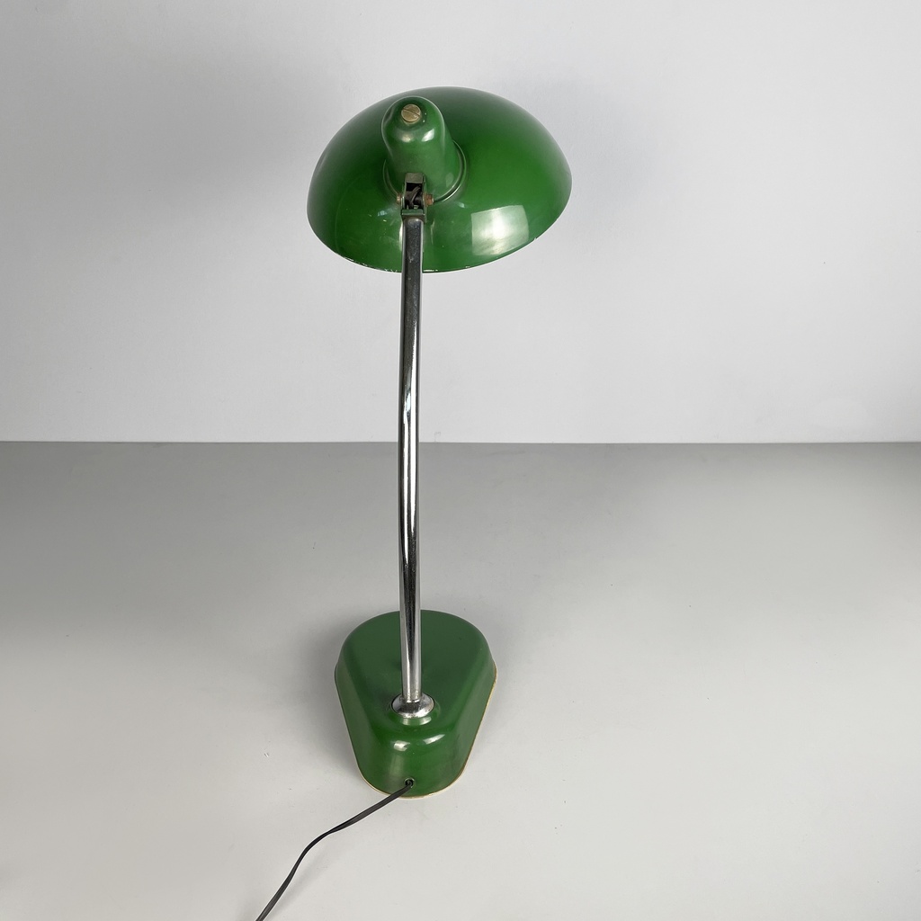 Lampada da tavolo in metallo verde, 1950 ca.