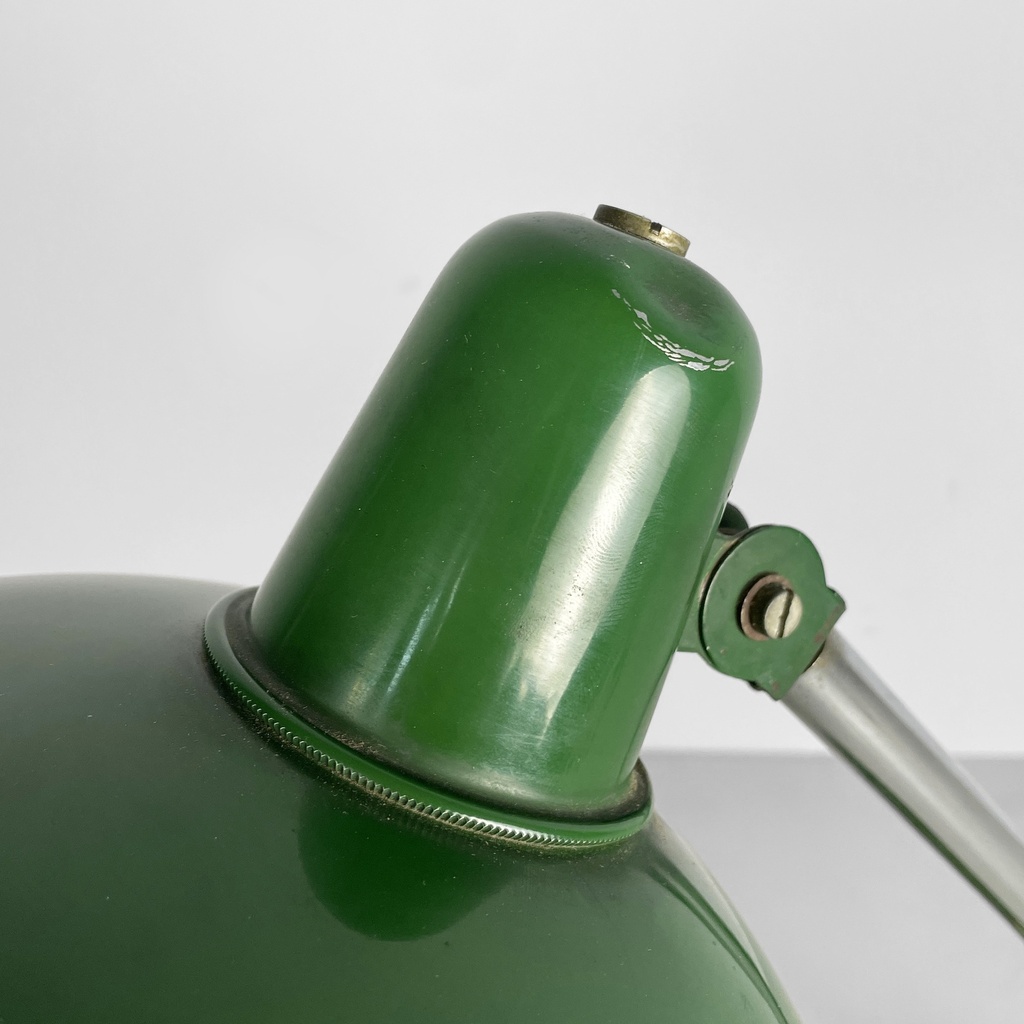 Lampada da tavolo in metallo verde, 1950 ca.