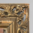 Specchio da parete in legno dorato, 1950 ca. 