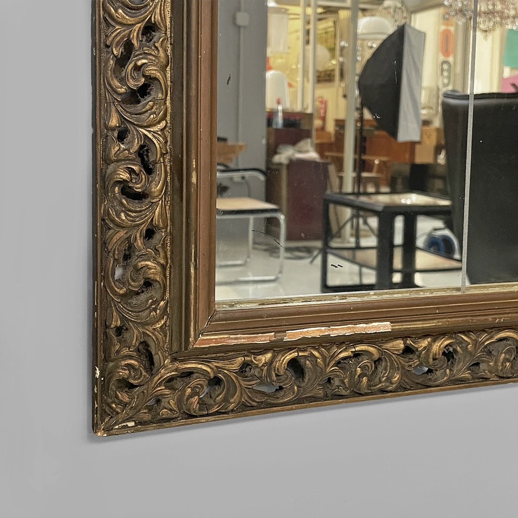 Specchio da parete in legno dorato, 1950 ca. 