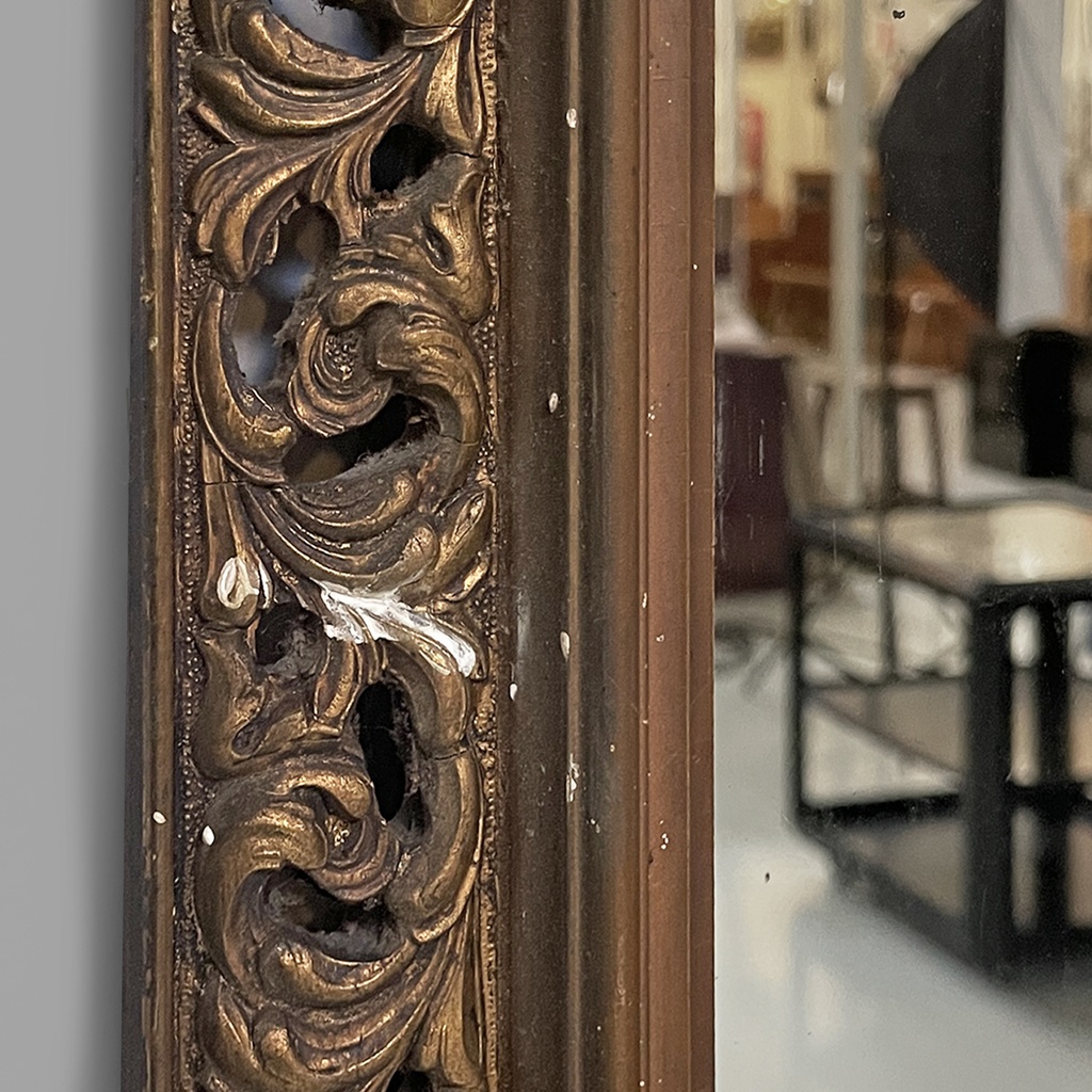 Specchio da parete in legno dorato, 1950 ca. 