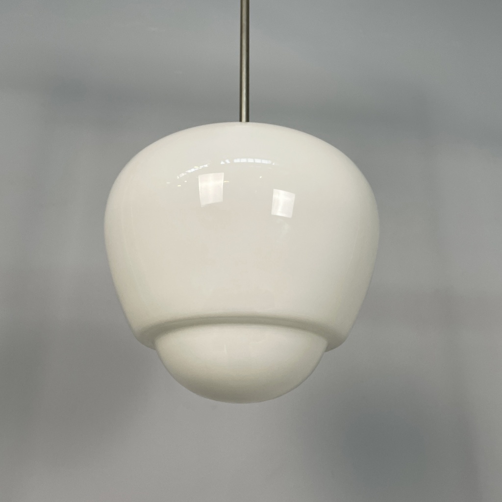 Lampadario in vetro opalino, 1970 ca.