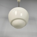 Lampadario in vetro opalino, 1970 ca.