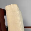 Poltrona in legno e tessuto beige, 1930 ca.