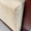 Poltrona in legno e tessuto beige, 1930 ca.