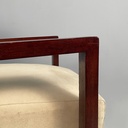 Poltrona in legno e tessuto beige, 1930 ca.