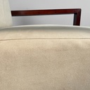 Poltrona in legno e tessuto beige, 1930 ca.