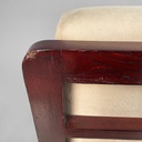 Poltrona in legno e tessuto beige, 1930 ca.