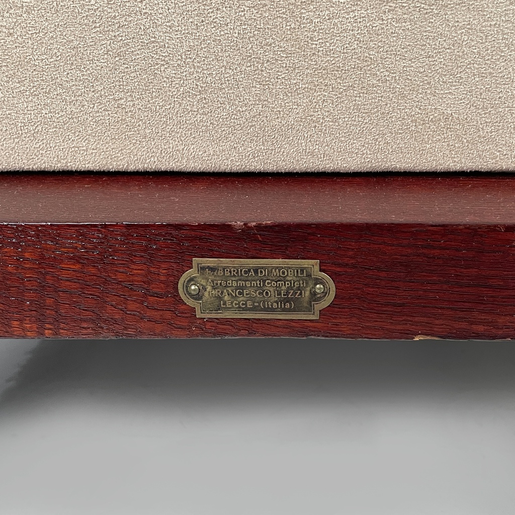 Poltrona in legno e tessuto beige, 1930 ca.