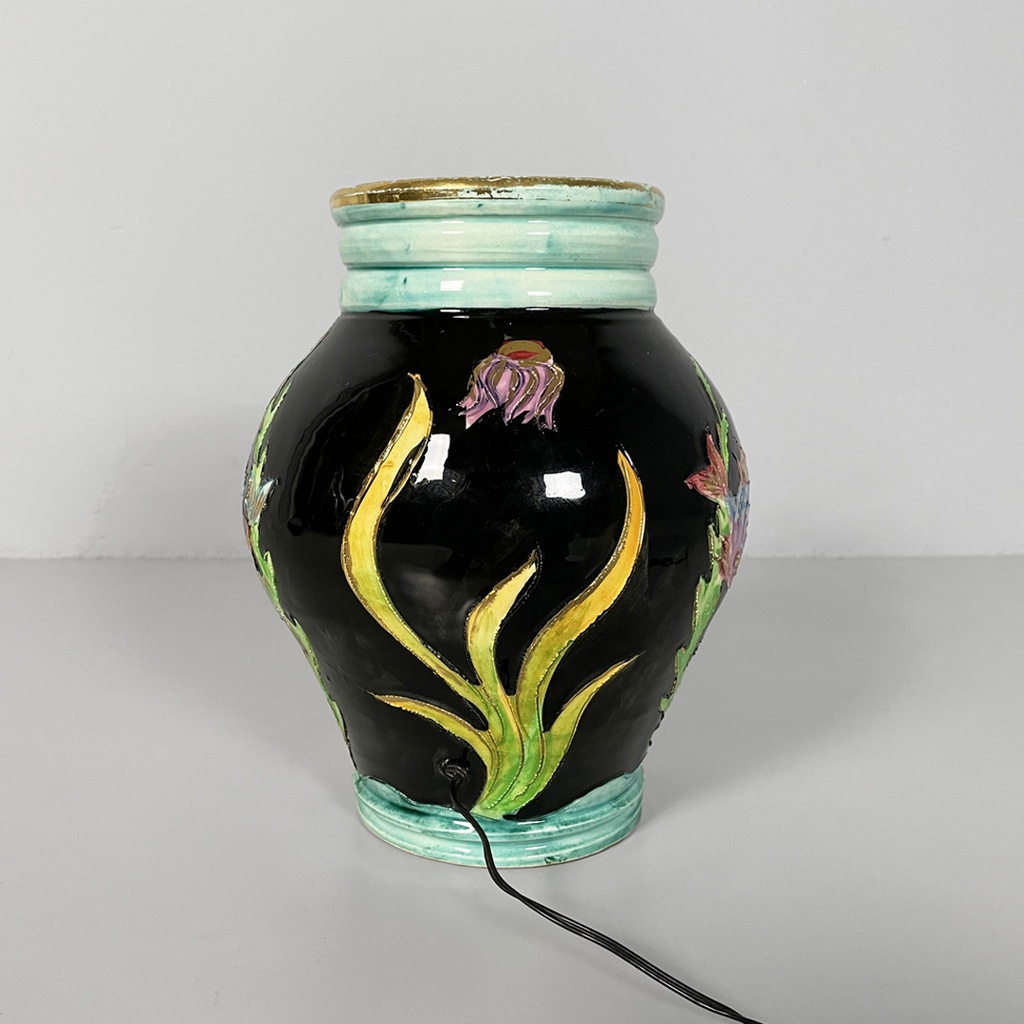 Lampada da tavolo in ceramica smaltata, 1950 ca.