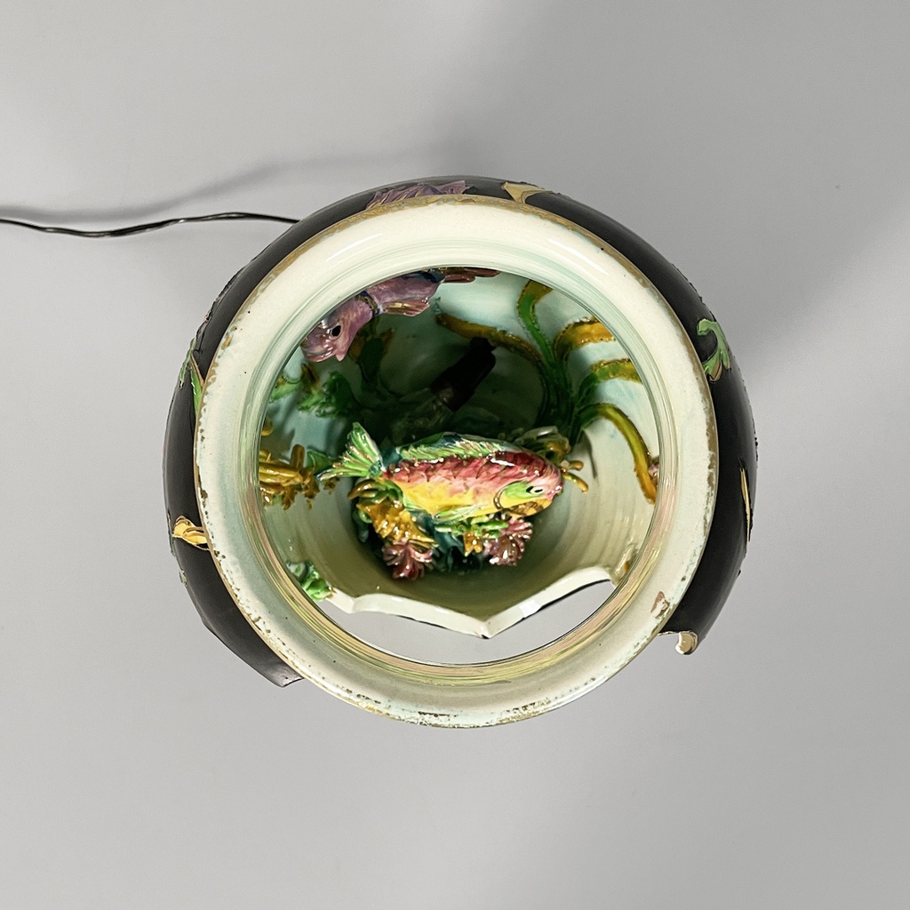 Lampada da tavolo in ceramica smaltata, 1950 ca.