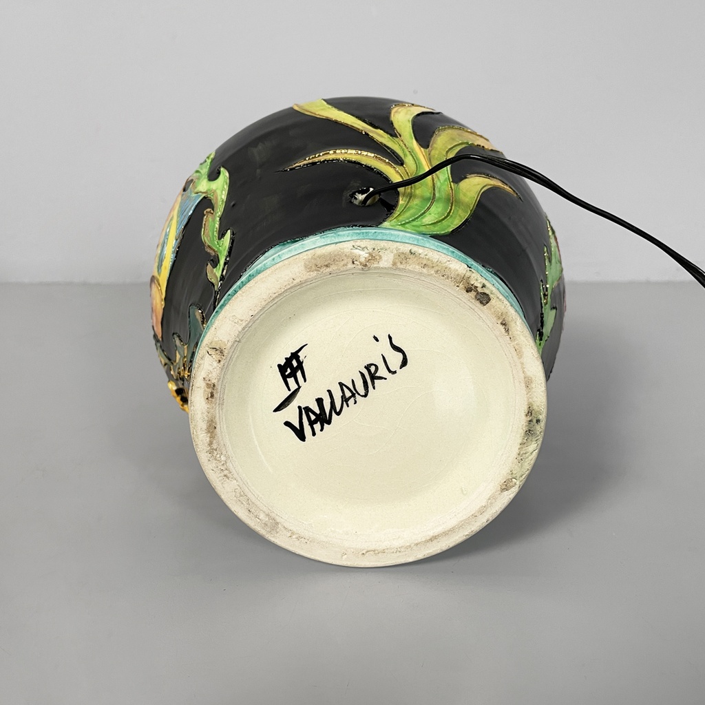 Lampada da tavolo in ceramica smaltata, 1950 ca.