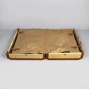 Valigia in pelle beige e marrone, 1960 ca.