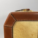 Valigia in pelle beige e marrone, 1960 ca.