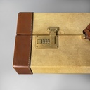 Valigia in pelle beige e marrone, 1960 ca.