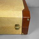 Valigia in pelle beige e marrone, 1960 ca.