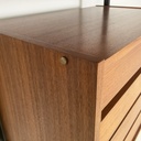 Libreria in legno, metallo nero e ottone, 1960 ca.