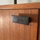 Libreria in legno, metallo nero e ottone, 1960 ca.