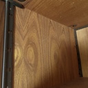 Libreria in legno, metallo nero e ottone, 1960 ca.