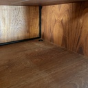 Libreria in legno, metallo nero e ottone, 1960 ca.