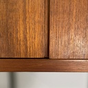 Libreria in legno, metallo nero e ottone, 1960 ca.