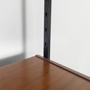 Libreria in legno, metallo nero e ottone, 1960 ca.