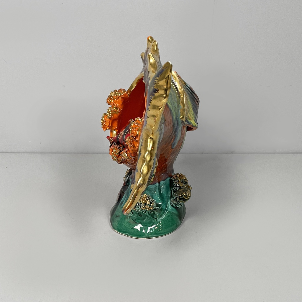 Scultura a forma di pesce in ceramica, 1950 ca.