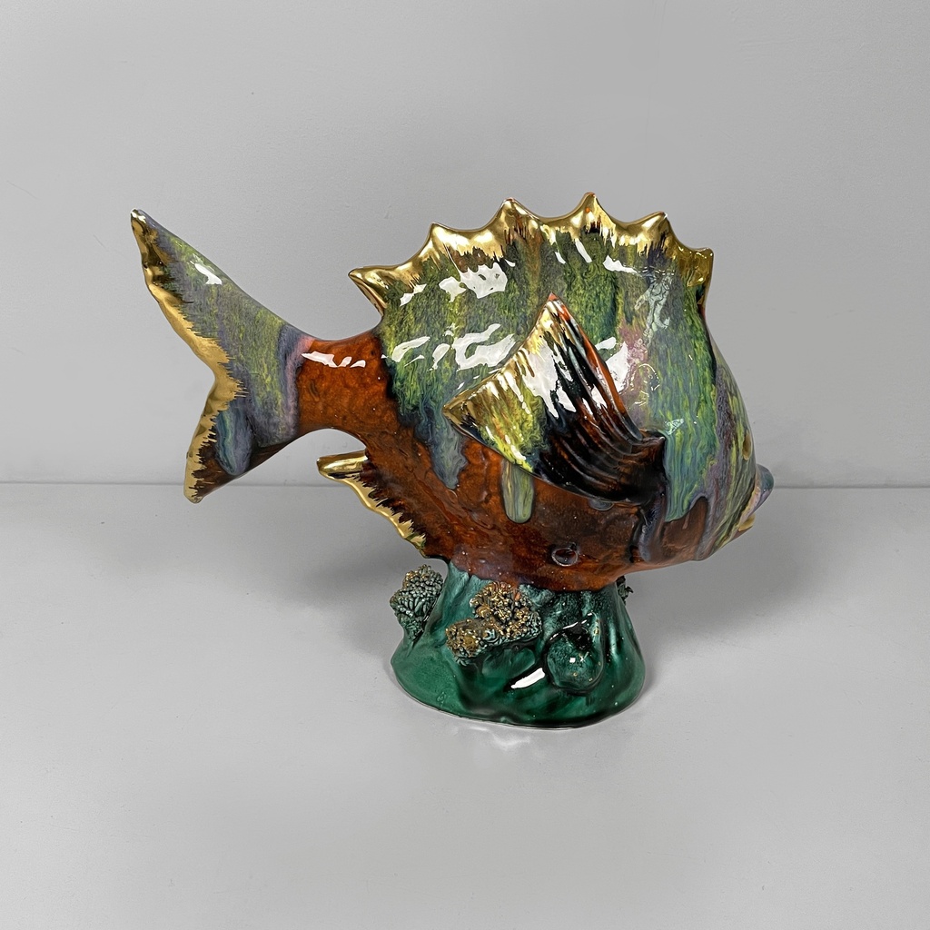 Scultura a forma di pesce in ceramica, 1950 ca.