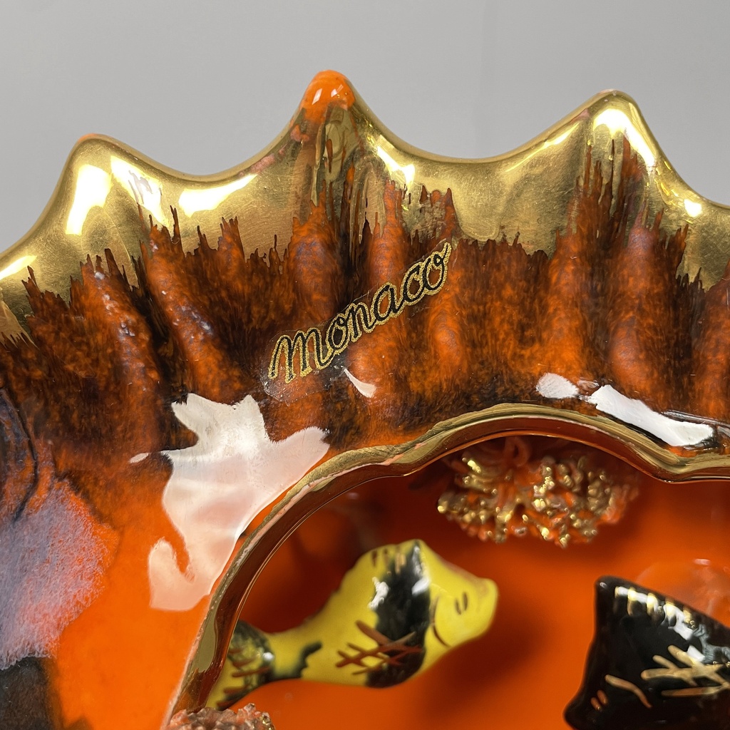 Scultura a forma di pesce in ceramica, 1950 ca.