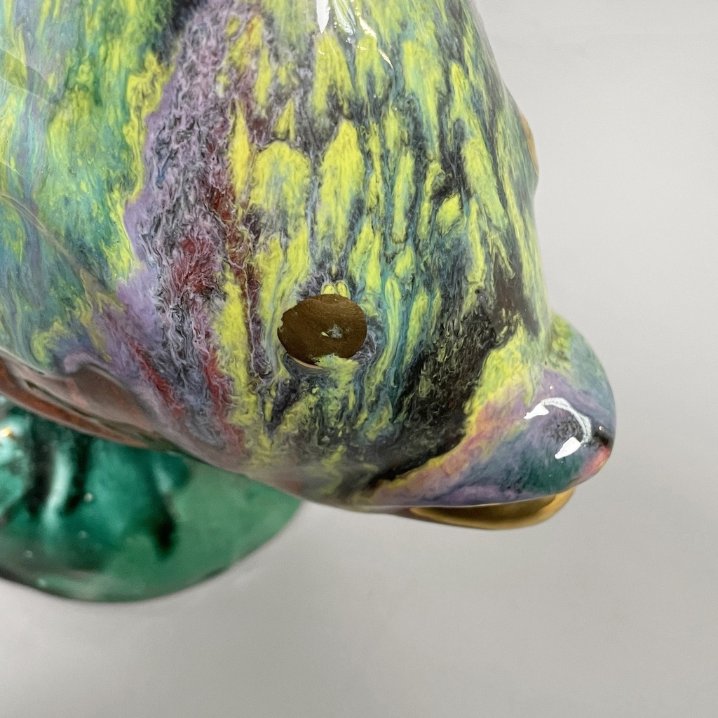 Scultura a forma di pesce in ceramica, 1950 ca.