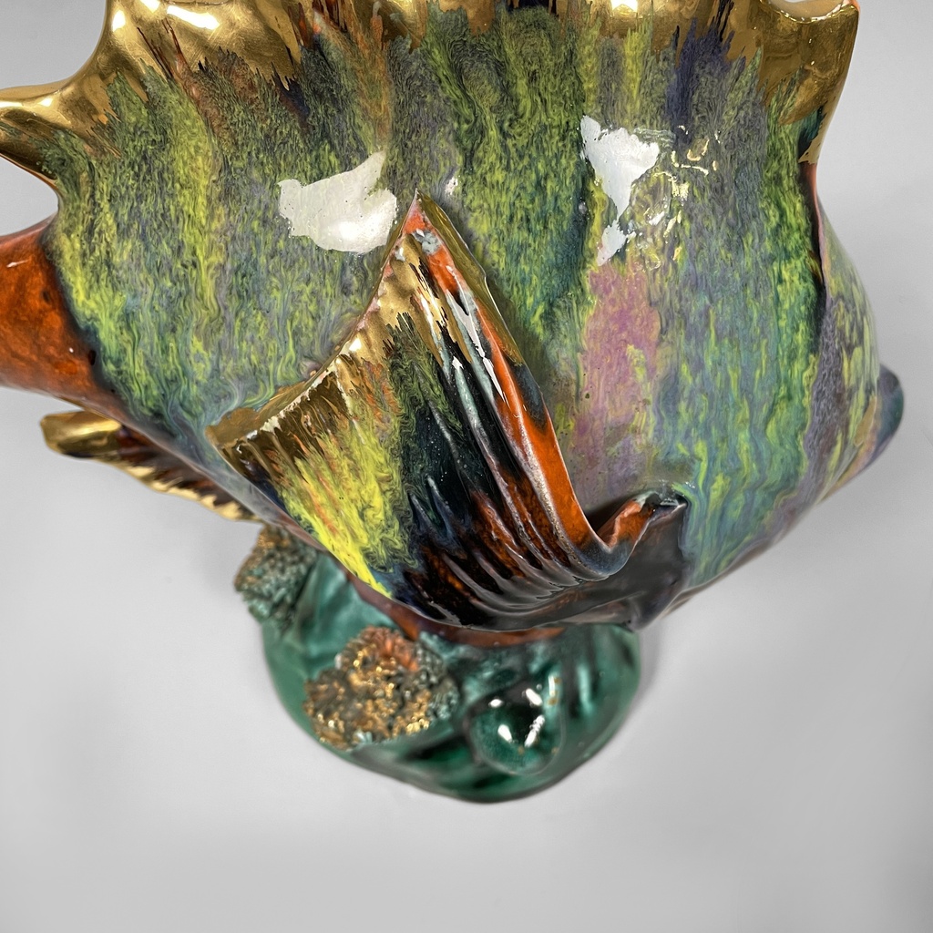 Scultura a forma di pesce in ceramica, 1950 ca.
