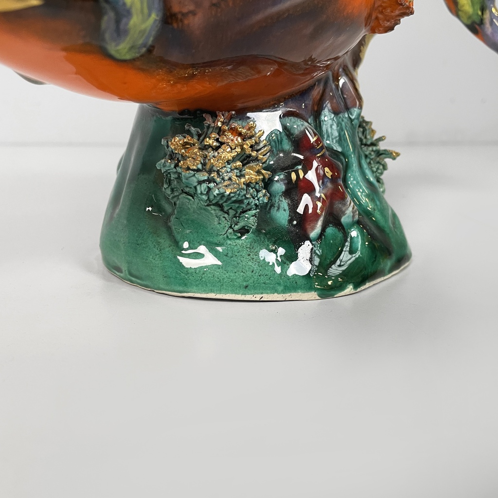 Scultura a forma di pesce in ceramica, 1950 ca.