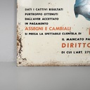 Insegna in metallo, 1950 ca.