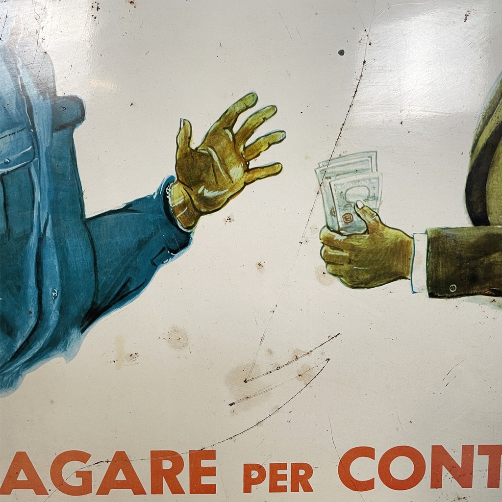 Insegna in metallo, 1950 ca.