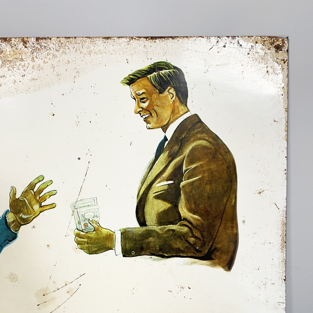 Insegna in metallo, 1950 ca.