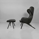 Poltrona con pouf P22 di Patrick Norguet per Cassina, 2010 ca. 