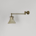 Lampada da parete in ottone e vetro, 1940 ca.