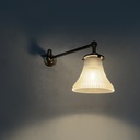 Lampada da parete in ottone e vetro, 1940 ca.