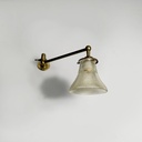 Lampada da parete in ottone e vetro, 1940 ca.