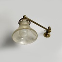Lampada da parete in ottone e vetro, 1940 ca.